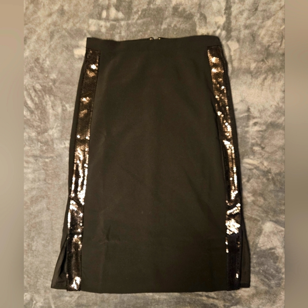 Black Sequin Pencil Skirt NWT